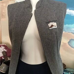Shaeffer grey wool zipper vest medium sz, made in USA